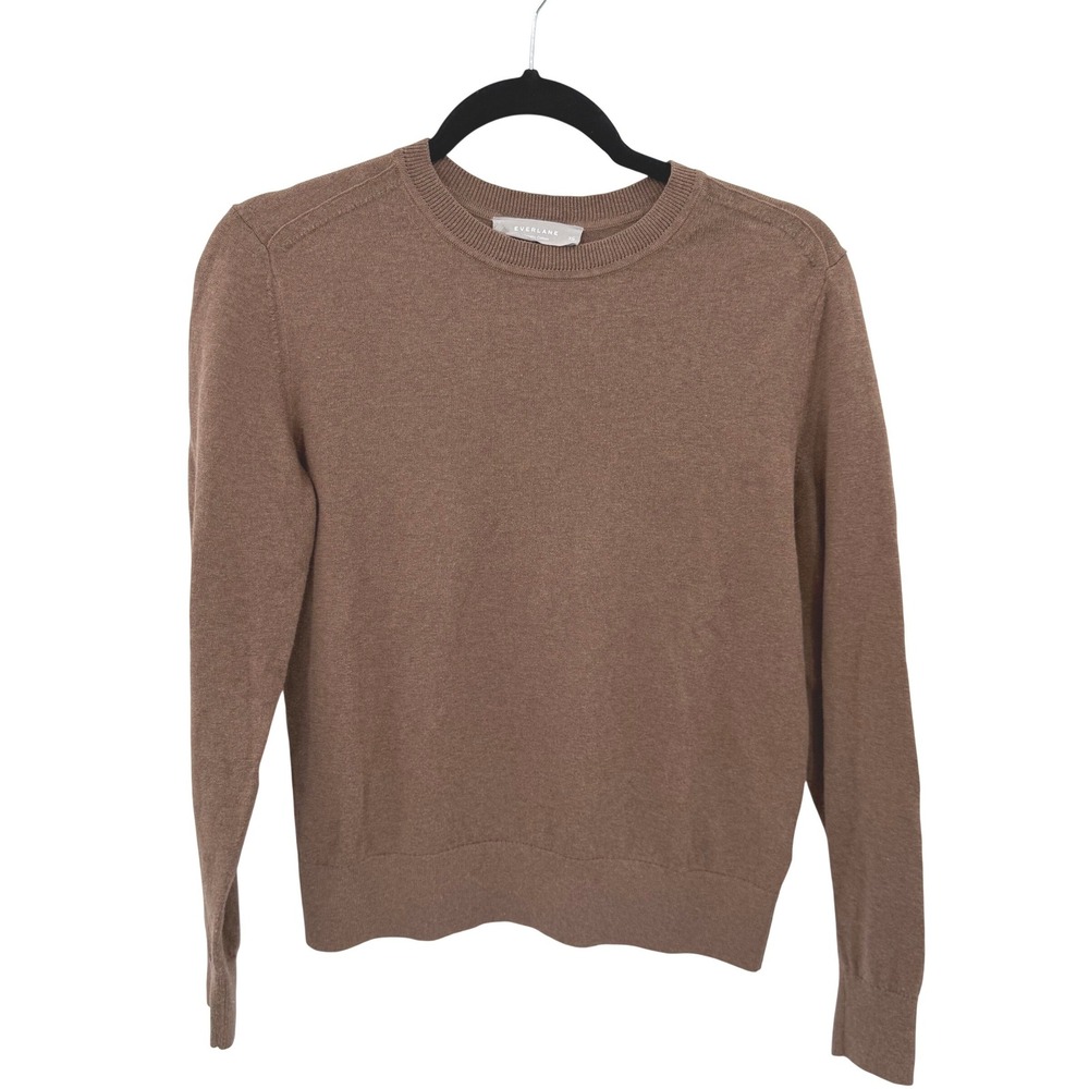 Everlane Brown Organic Cotton Crewneck Sweater XS F-SWTR-OCTN-CR-LS